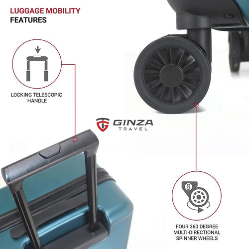 Ginza Travel Hardside Trolley Spinner Luggage 2 Pcs Set (20"/28")