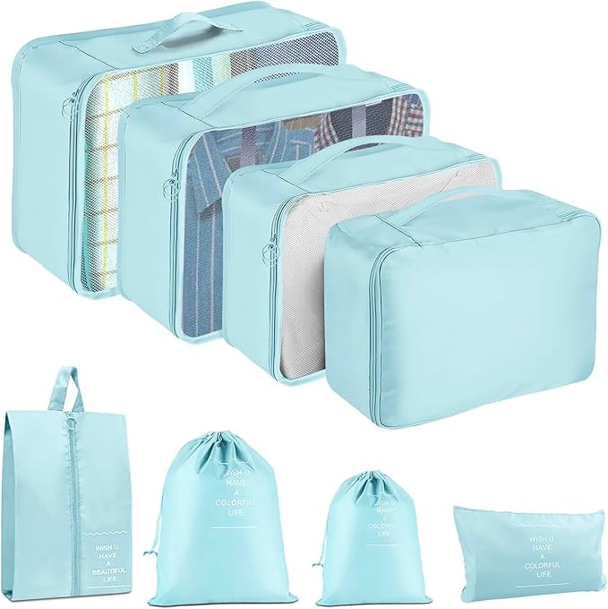 8 pcs Set Travel Luggage Organizer Packing Cube