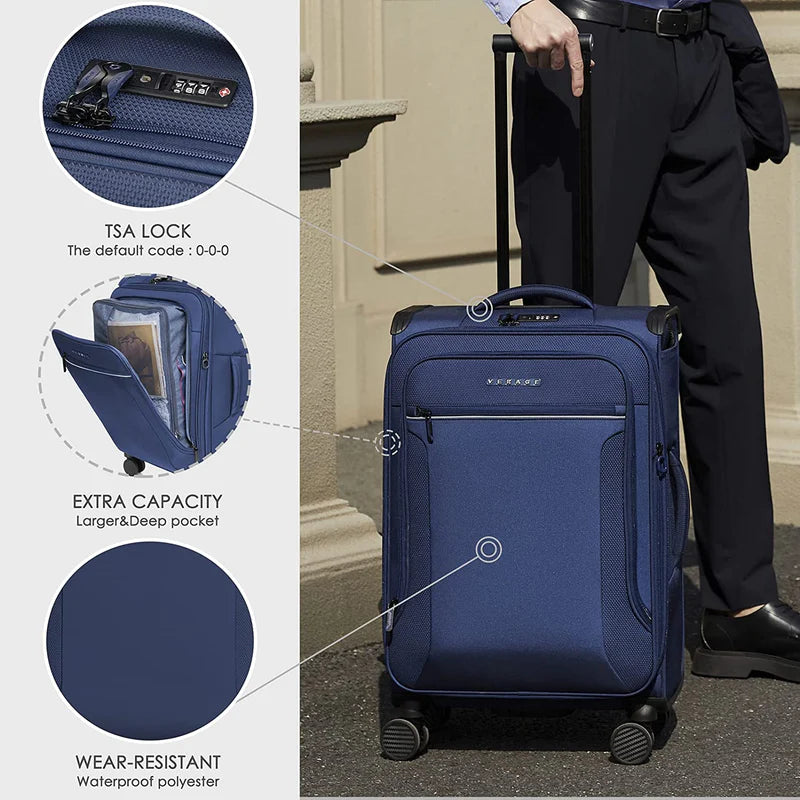 Verage Toledo III Anti-Bacterial Softside Luggage 19" Carry-on