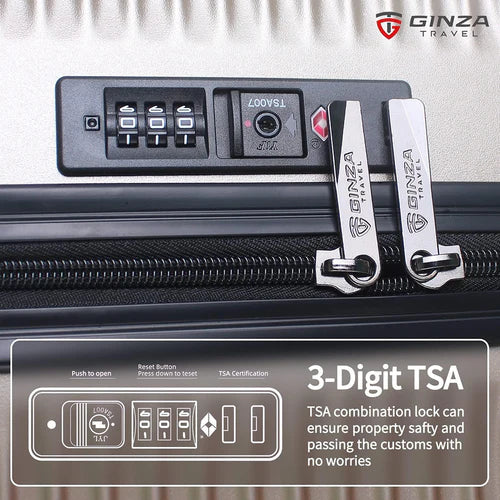 Ginza Travel Hardside Trolley Spinner Luggage 2 Pcs Set (20"/28")