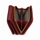 JCCS Women’s Genuine Leather Flap Wallet with Zip Coin Compartment