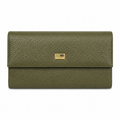 JCCS Women’s Genuine Leather Accordion Wallet with Exterior Zip Pocket