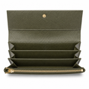 JCCS Women’s Genuine Leather Accordion Wallet with Exterior Zip Pocket