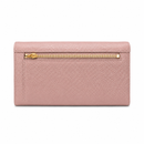 JCCS Women’s Genuine Leather Accordion Wallet with Exterior Zip Pocket