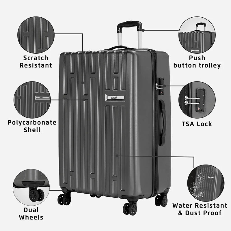 Safari Cargo Neo  Large Trolley Bag with TSA lock and Dual Wheels