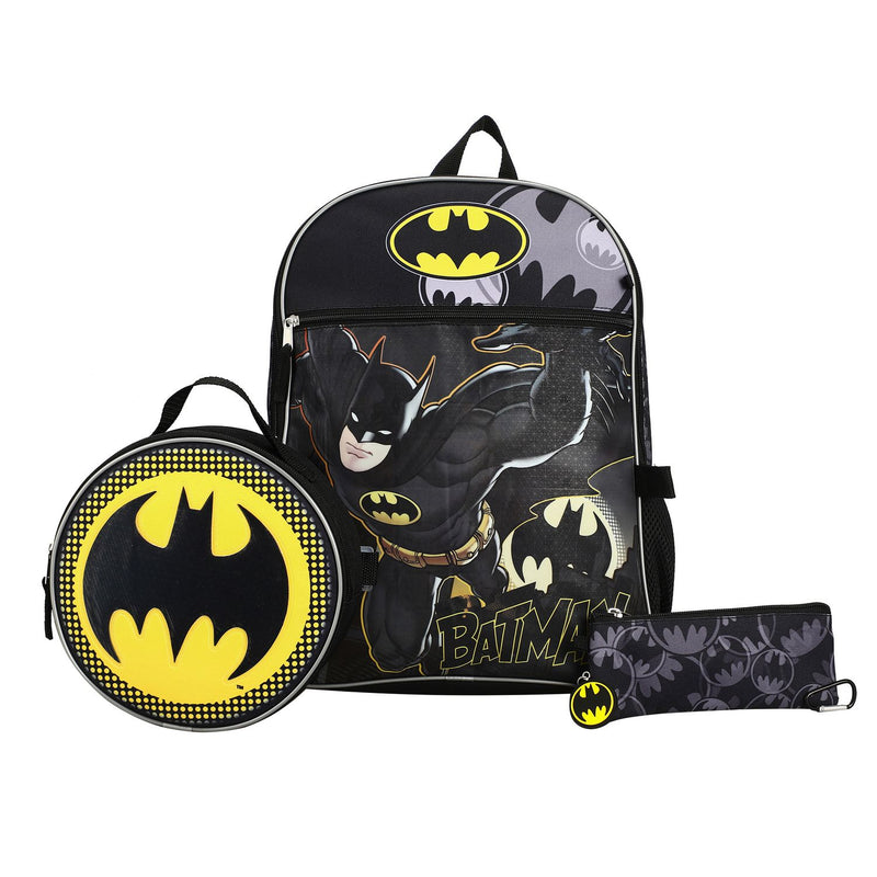 DC Comics Batman 5 Piece Kids 16" Backpack Set