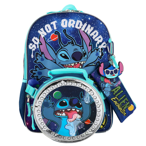 Lilo & Stitch Space Themed 5 Piece Kids 16" Backpack Set