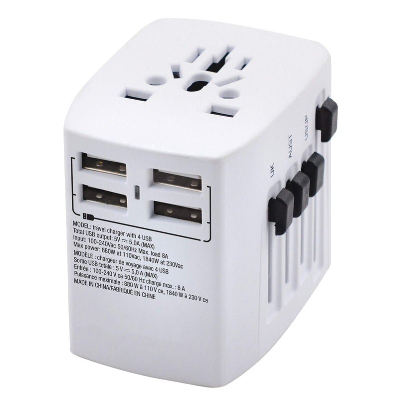 Maple Leaf International Universal Travel Adapter Plug w/ 4 USB Charging Ports